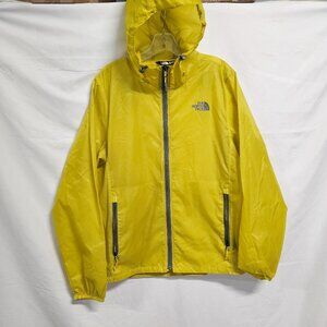 The North Face Windwall Full Zip Windbreaker Hoodie Jacket Men Size S Yellow